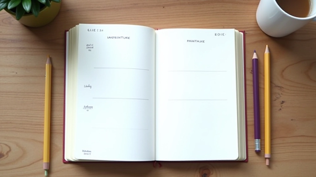 Carnet ouvert avec graphique simple montrant les tâches complétées, crayon posé à côté, style épuré