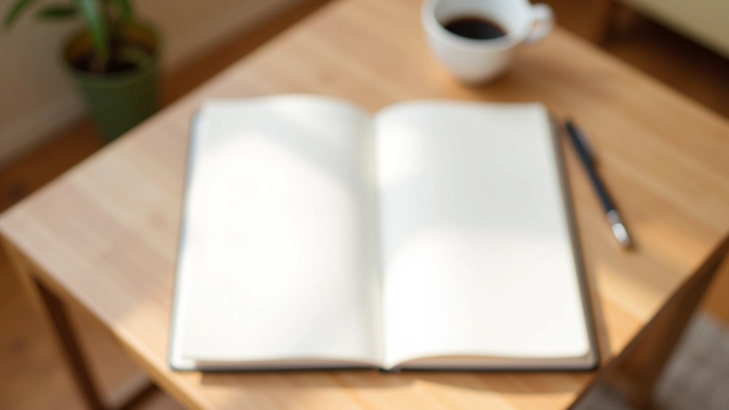 Cahier de planification ouvert avec stylo et café sur table